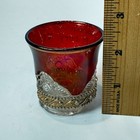 Craftsbury Vt Vermont Ruby Red Flash Souvenir Glass Trinket Antique Cup