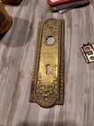 Antique Escutcheon  antique Wrought Brass Door Plate  como   P f Corbin 1905