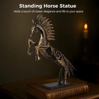 Standing Horse Statue  Metal Horse Figurine For Home Decor  Detailed Sculpted Ho