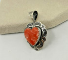 Vintage Navajo Southwestern Style Sterling Silver Pink Stone Pendant Charm Q  T 