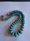 Sterling Silver Turquoise Bead Necklace