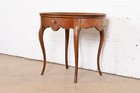 Baker Furniture French Provincial Burled Walnut Side Table Or Tea Table