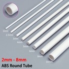 250mm Abs Round Hollow Tube 2mm-8mm Styrene Plastic Pipe Diy Model Crafts White