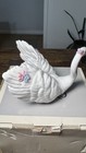 Ladro White Swan With Flowers Porcelain Figurine 06499