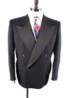 Vintage 1950s After Six Black Wool Formal Tuxedo Tux Double Breasted Size 42