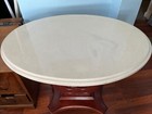Vintage Genuine Mahogany Princess  Anne Style W harp Base Parlor Table  66028621