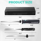 Haushof Cordless Electric Knife Set For Meat Slicing 8v Electric Carving Knife