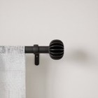 42 -120  Umbra Finn Curtain Rod Matte Black  Adjustable Steel Single Rod 3 5  