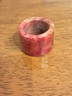 Red Stone Archer s Thumb Ring     Dyed Quartzite Style Jade     Vintage Look