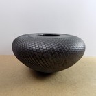 Kenneth Standhardt Art Pottery Black Raku Vase Or Bowl 9 5 x4 75  Signed Vgc