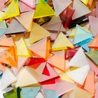 200g Stained Glass Kit Bulk Mosaic Tiles Triangle Shape Diy Craft Flowerpot