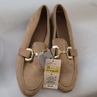A New Day Women s Beige Suede Loafer Flats Memory Foam Comfort Buckle 8 5