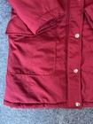 Michael Kors Women   s Small Long Winter Coat  Red  Zip Snap Hood Pockets Warm
