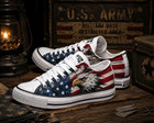 Custom Converse American Flag Bald Eagle Sneakers Usa Patriotic Low Top Shoes