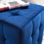 Modway Contour Tufted Button Performance Velvet Upholstered Cube Ottoman In Navy