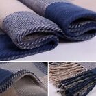  Women s Long Plaid Blanket Scarf Chunky Oversized Winter Fall Warm Grey Blue
