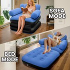 Inflatable Couch Blow Up Sofa Bed With Headboard Folding Air Chair Camping Adult