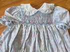 Vintage Polly Flinders Blue Floral Smocked Baby Dress 24  Months Layered Ruffles
