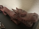Wooden Hand Carved Chinese Dragon Statue Sculpture Decor 40    Inches Long 