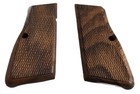 Wwii German Wood Checkered Grips For Browning Hi-power High Power Light Brown