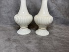 Vintage Lenox Essex Salt And Pepper Shakers Set  Ivory   Gold Trim Ribbed Footed