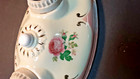 Vtg Porcelain Ceiling   Wall Light Fixture Floral  Flush  10  Long