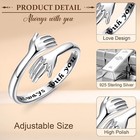 925 Sterling Silver Hug Ring For Women Men Adjustable Hugging Hands Open Love Pr