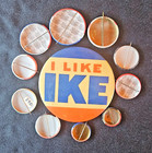 Vintage Us Political Campaign Pinback Buttons Lot 11 Eisenhower Stevenson Taft