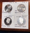 2012 P D S  S - Silver   Clad Proof   2 Bu Kennedy Half Dollar 4 Coin Set