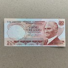 Turkey 20 Lira Mustafa Kemal Ataturk Turkiye Ankara  Turkish Banknote  Currency