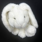 Russ Berrie Fluffs White Bunny Rabbit Plush Lop Ears 7  Stuffed Animal Sits
