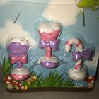 New Fairy Garden 3 Piece Sweets Figurines Miniatures Lollipops   Candy Cane Pink