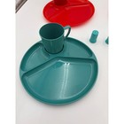 Vtg Gothamware Divided Picnic Set Red Pink Teal Yellow Plates Cups S p Shakers