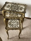Florentine Italian Nesting Tables Gold Gilded Hollywood Regency Mcm Vtg Read