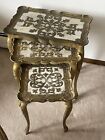 Florentine Italian Nesting Tables Gold Gilded Hollywood Regency Mcm Vtg