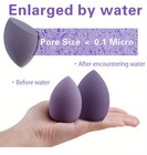 4 Pack Makeup Sponge Blender Set Foundation Latex Free Wet Dry Purple Pink