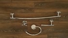 4 Piece Bathroom Set - Towel Bar  Toilet Roll Holder  Robe Hook