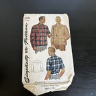 Vintage 1940s Simplicity 4884 Mens Button Down Shirt Sewing Pattern Large Used