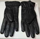 Ladies S m Small Medium Warm Lined Black Genuine Leather Winter Wrist Gloves 