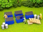 Dumpsters  Pallets   Drums - 5 Of Each Item  Ho Scale Scenery Trash Accessories