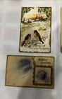 Lot Of 5 Antique Greetings Vintage Postcards With Bird birds 