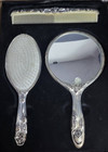 Vintage Godinger Vanity Dresser Set 3 Piece Silver Plated Hand Mirror Brush Comb
