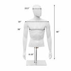 Half Body Mannequin Form Male Head Turn Display White