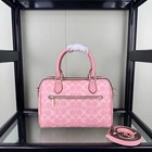 Coach  Roan Satchel Bag Signature Canvas Powder Pink Cv961 Outlet New