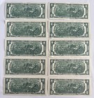1976  2 Lot Of 10 Circulated Notes Two Dollars Frn All Ten Paper Money Currency