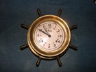 Vtg Boston Chelsea Clock Brass Ships Wheel Mechanical Bell