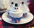 Dezicakes Fake Cupcakes   Cake  Artificial Food Christmas Snowman Set Of 3