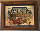Vintage Molson Canadian Beer Mirror Sign  Wood Frame  Size 20x16x1