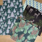 Vtg Christmas Wrapping Paper Gift Wrap Tree Evergreen Deer Nature 1970 Read
