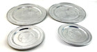Vintage Retro Set Of 4 Round Aluminum Coasters